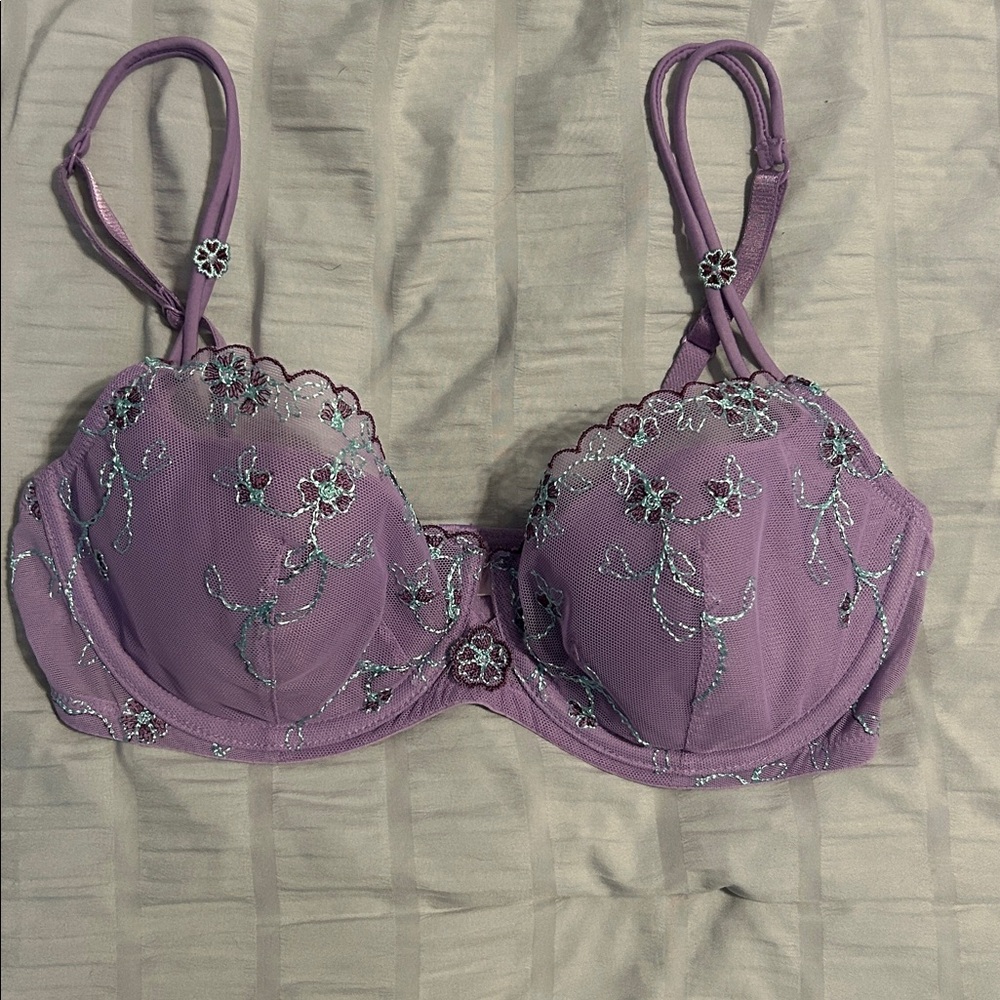 Angels Victoria's Secret Purple Embroidered Bra